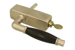 Griff Dreh/Kipp abschließbar (1926) Nickel matt Ebenholz