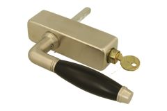 Griff Dreh/Kipp abschließbar (1929) Nickel matt Ebenholz