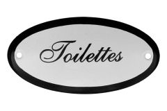 Emaillen Türschild "Toilettes" oval 100x50mm