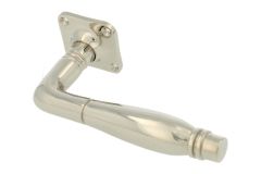 Einzelner Türgriff mit Rosette Messing vernickelt (1928)