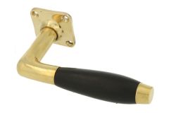 Einzelner Türgriff mit Rosette Messing poliert Ebenh. (1932)