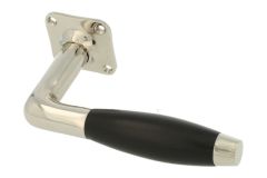 Einzelner Türgriff + Rosette Messing vernickelt Ebenh.(1932)