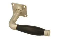 Einzelner Türgriff + Rosette Mattnickel Ebenholz (1926)