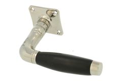 Einzelner Türgriff + Rosette Messing vernickelt Ebenh.(1931)