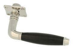 Einzelner Türgriff Messing vernickelt Ebenholz (1929)