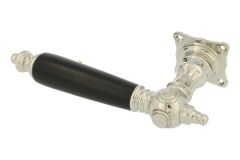 Einzelner Türgriff Links Messing vernickelt Ebenholz (1892)