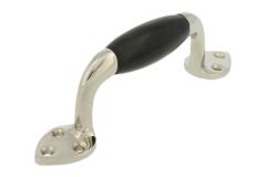 Ziehgriff 145mm Messing vernickelt Bakelit