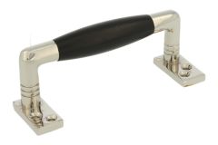 Ziehgriff 105mm Messing vernickelt Ebenholz