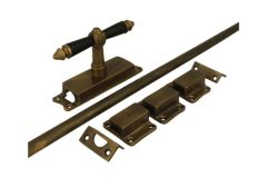 Basküleverschluss Fenster Messing patiniert Ebenholz (1890)