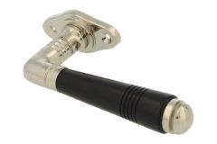 Fensterriegel mit Rosette Messing vernickelt Ebenholz (1908)