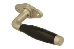 Fensterriegel mit Rosette Mattnickel Ebenholz (1932)