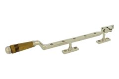 Fensterfeststeller Messing vernickelt Horn (1908)