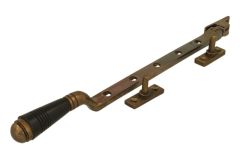 Fensterfeststeller Messing patiniert Bakelit 300mm (1908)