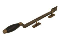 Fensterfeststeller Messing patiniert Ebenholz 315mm (1932)