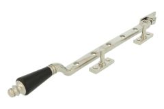 Fensterfeststeller elegantes Modell Messing vernickelt