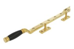 Fensterfeststeller Messing poliert Bakelit 300mm