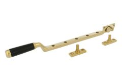 Fensterfeststeller Messing poliert Ebenholz (1918)