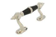 Ziehgriff 145mm Messing vernickelt Ebenholz (1900)