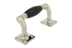 Schiebefenster Griff 115mm Messing vernickelt Ebenholz