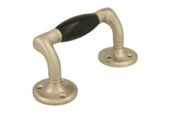 Ziehgriff 128mm geschwungen Mattnickel Bakelit