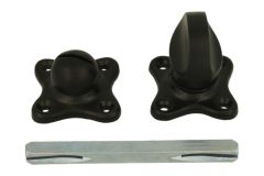 WC-Verschluss Eisen Schwarz + quadratischen Drückerrosetten