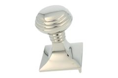 Haustürknopf Messing vernickelt. Schraube von innen